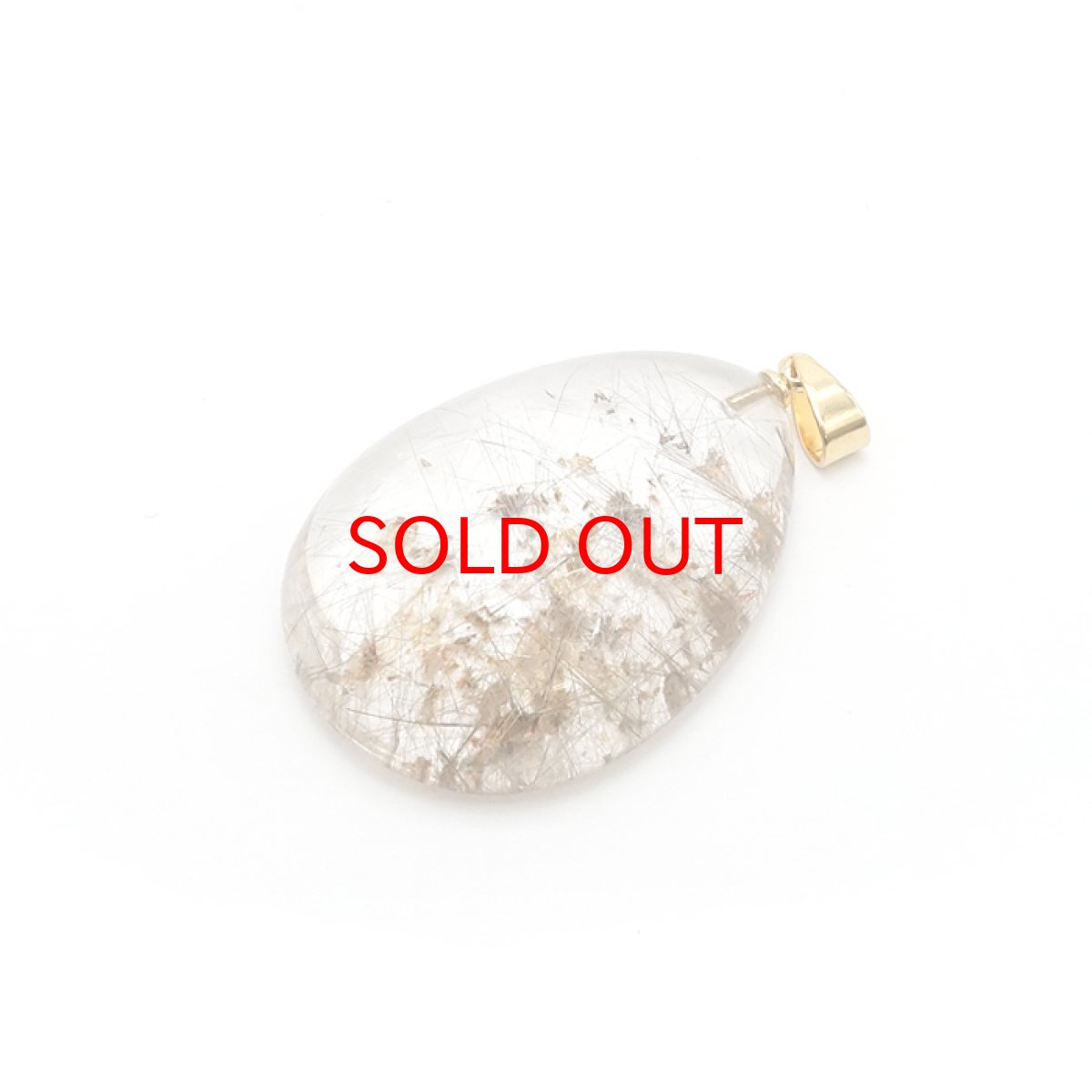 画像3: 【 一点物】 ガーデンクォーツ ペンダントトップ 17.5g ブラジル産 庭園水晶 水晶 Garden Quaetz ゴールド 日本製 天然石 パワーストーン カラーストーン (3)