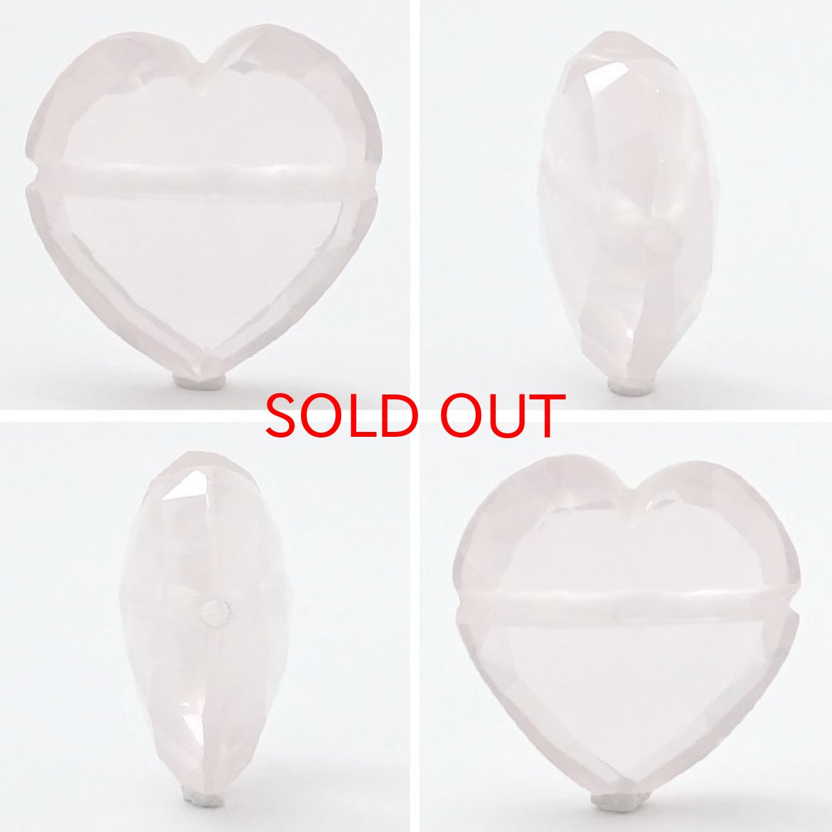 画像2: 天然石 ハート型ビーズ ローズクォーツ 14×14mm ブラジル産 【 一点もの 】ハート型 横穴貫通 穴あき ビーズ ハート オリジナルアクセサリー ハンドメイド材料 【 一粒売り 】 パワーストーン お守り 浄化 カラーストーン (2)