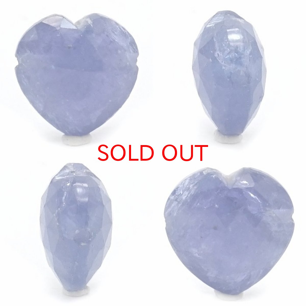 画像2: 天然石 ハート型ビーズ タンザナイト 12×13mm タンザニア産 【 一点もの 】ハート型 横穴貫通 穴あき ビーズ ハート オリジナルアクセサリー ハンドメイド材料 【 一粒売り 】 パワーストーン お守り 浄化 カラーストーン (2)