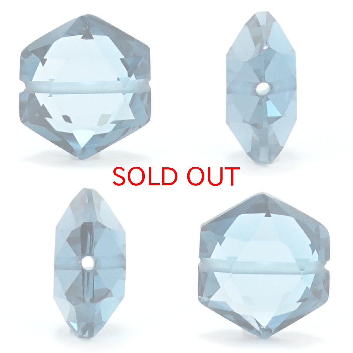 画像2: 天然石 六角形ビーズ ロンドンブルートパーズ ブラジル産 六角形 横穴貫通 穴あき ビーズ オリジナルアクセアリー ハンドメイド材料 一粒売り (2)