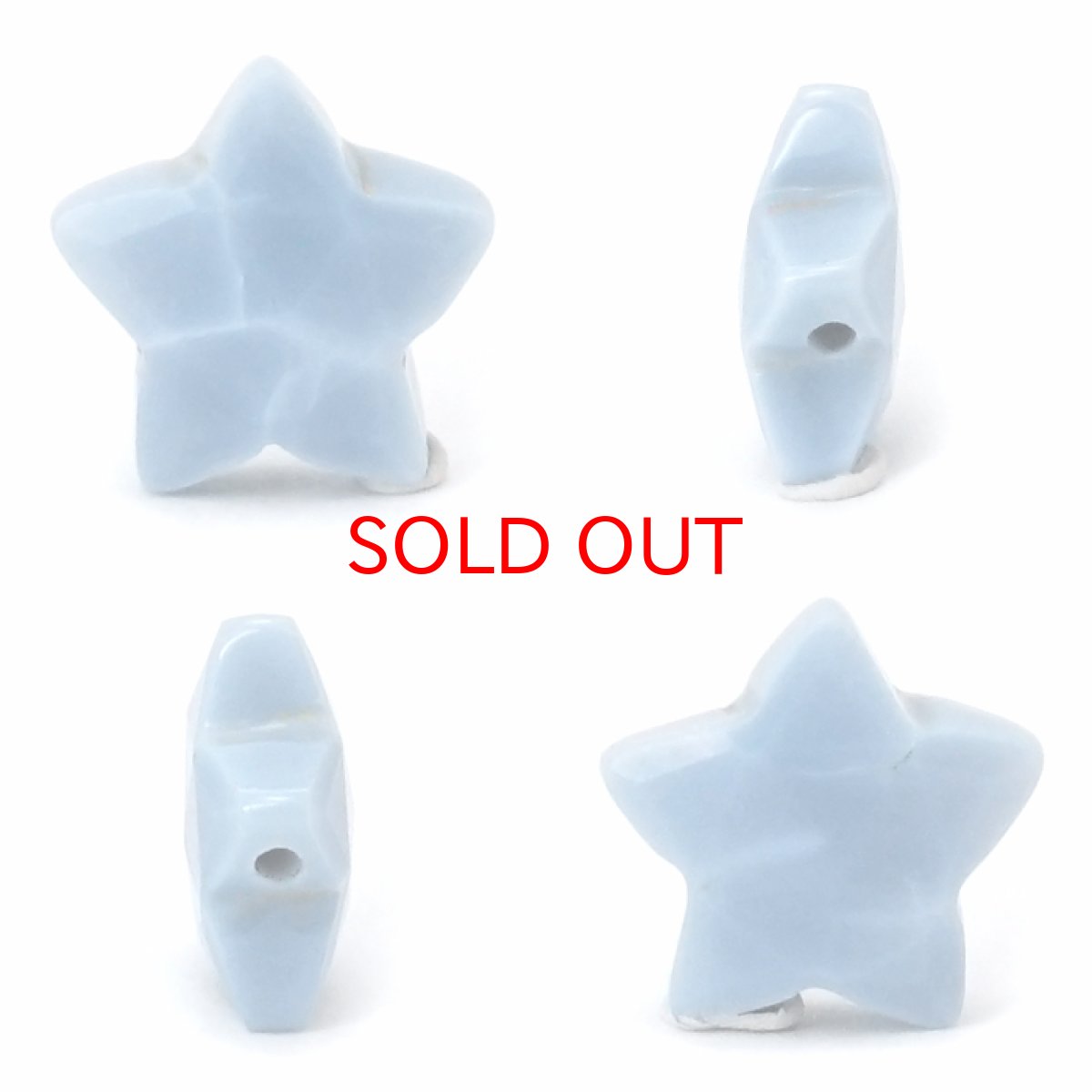 画像2: 天然石 星型ビーズ ブルーオパール ペルー産 星 横穴貫通 穴あき ビーズ オリジナルアクセサリー ハンドメイド材料 【  一粒売り 】 パワーストーン お守り 浄化 カラーストーン (2)