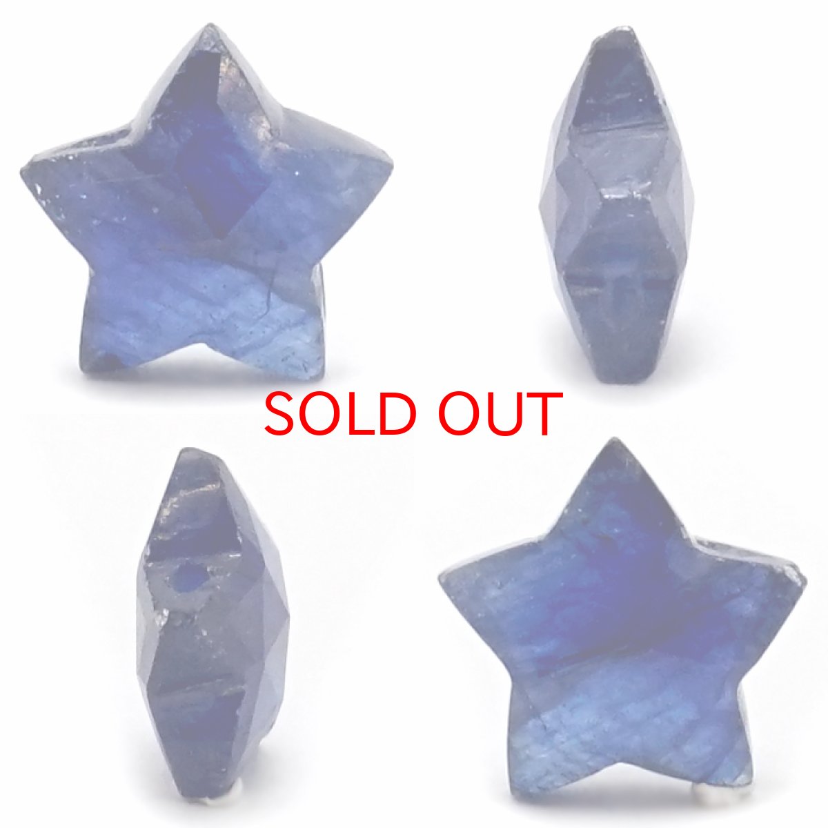 画像2: 天然石 星型ビーズ ブルーサファイア スリランカ産 星 横穴貫通 穴あき ビーズ オリジナルアクセサリー ハンドメイド材料 【  一粒売り 】 パワーストーン お守り 浄化 カラーストーン (2)