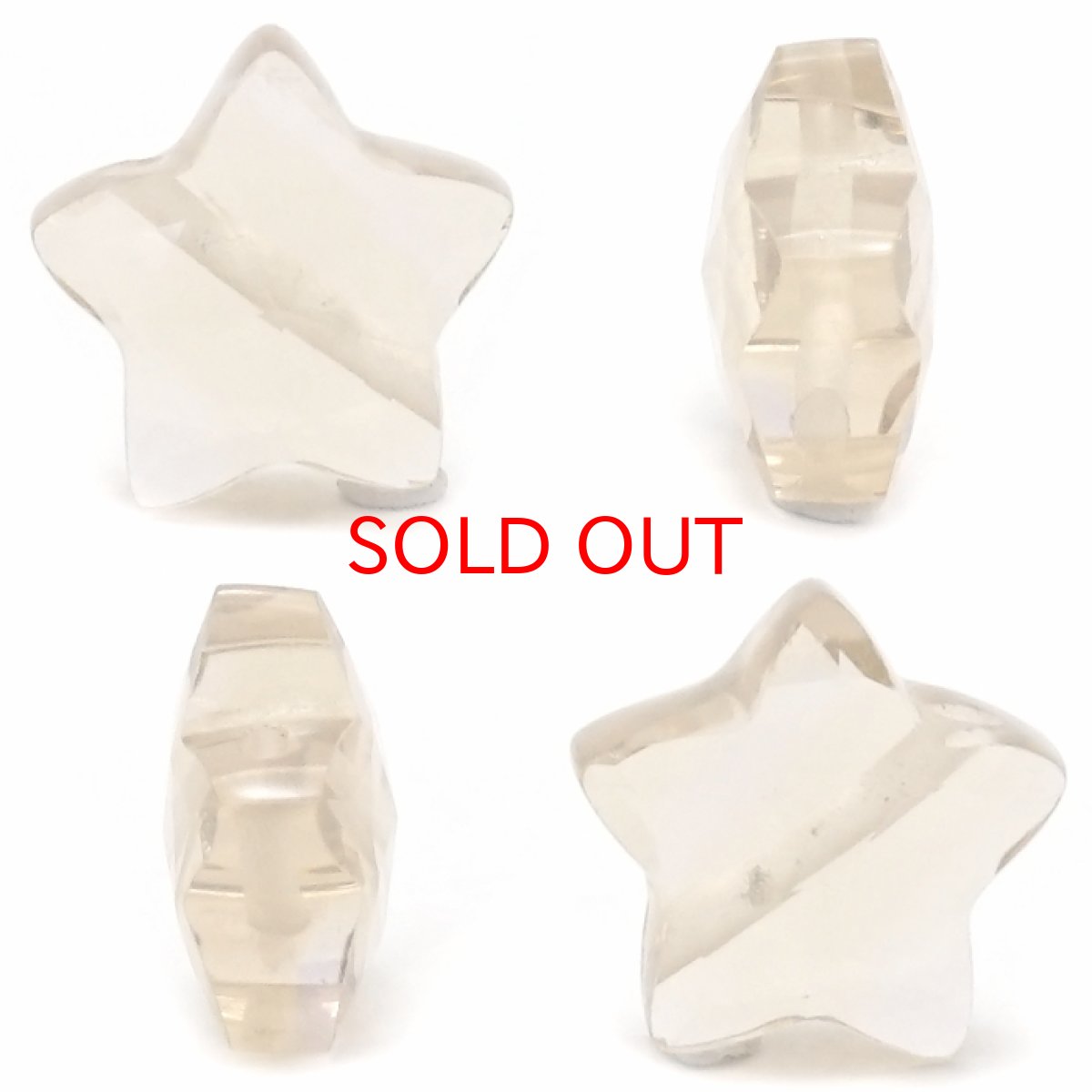 画像2: 天然石 星型ビーズ シャンパンクォーツ ブラジル産 星 横穴貫通 穴あき ビーズ オリジナルアクセサリー ハンドメイド材料 【  一粒売り 】 パワーストーン お守り 浄化 カラーストーン (2)