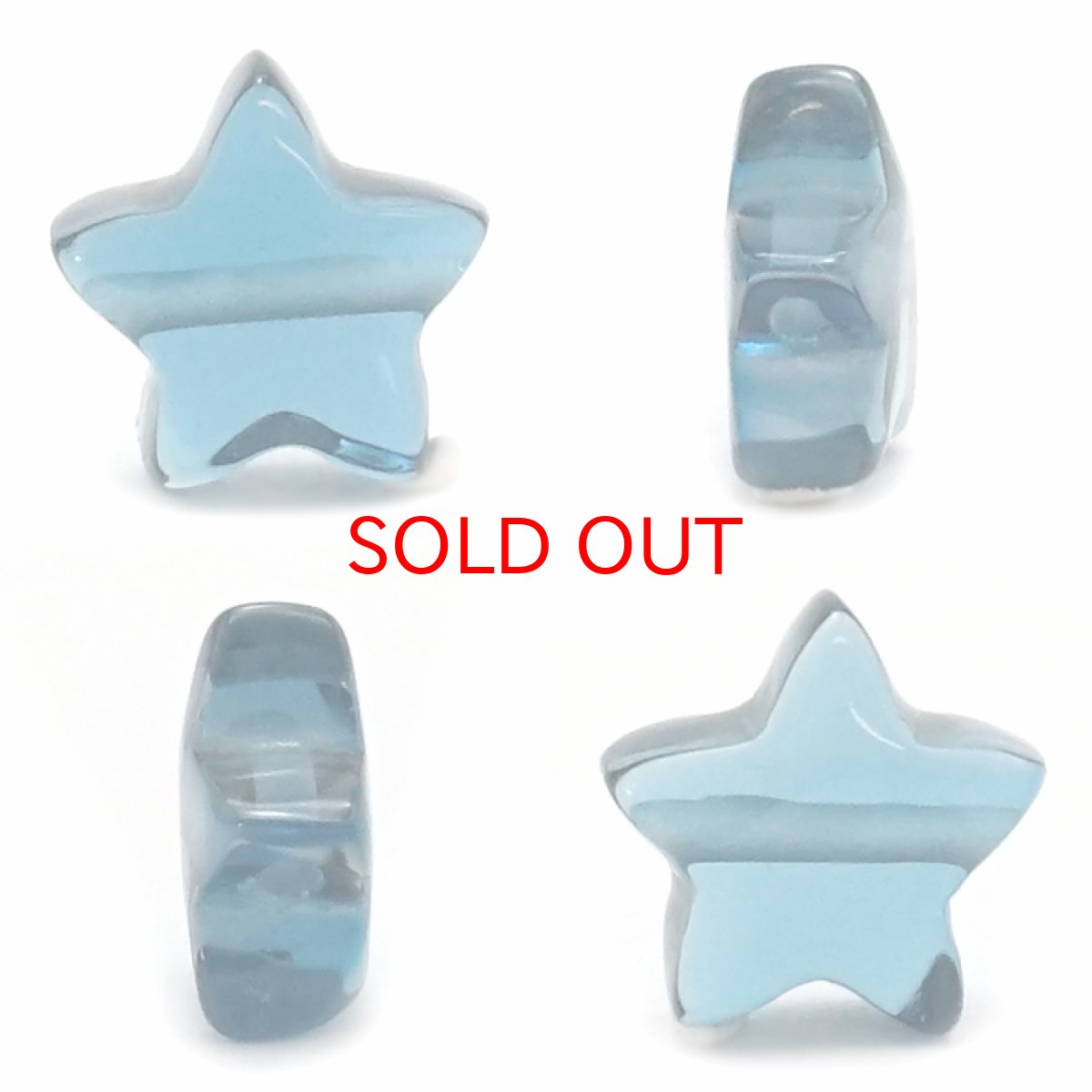 画像2: 天然石 星型ビーズ ロンドンブルートパーズ ブラジル産 星 横穴貫通 穴あき ビーズ オリジナルアクセサリー ハンドメイド材料 【  一粒売り 】 パワーストーン お守り 浄化 カラーストーン (2)