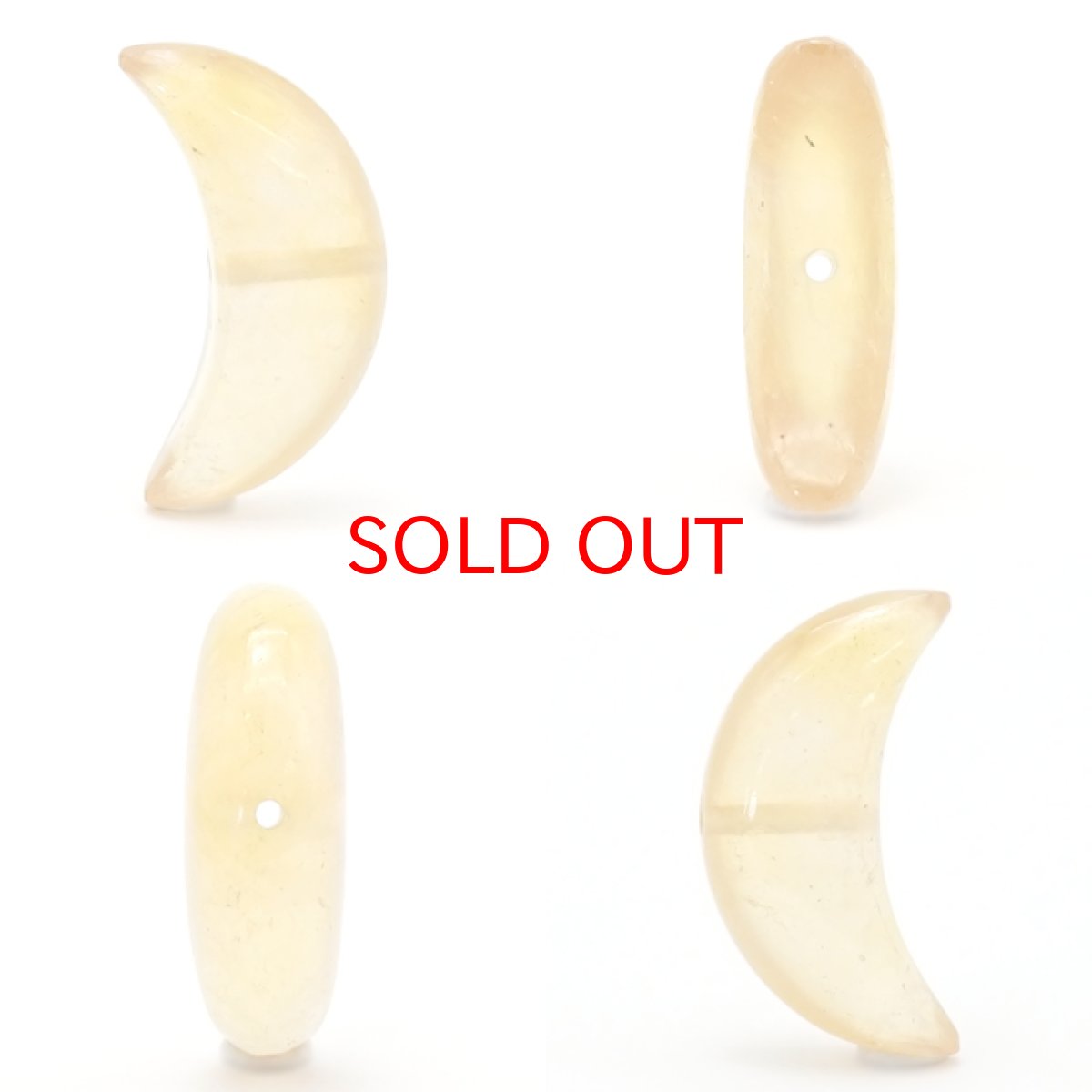 画像2: 天然石 月型ビーズ イエローサファイア 19×11mm スリランカ産 月型 横穴貫通 穴あき ビーズ 月 ムーン オリジナルアクセサリー ハンドメイド材料 【 一粒売り 】 (2)