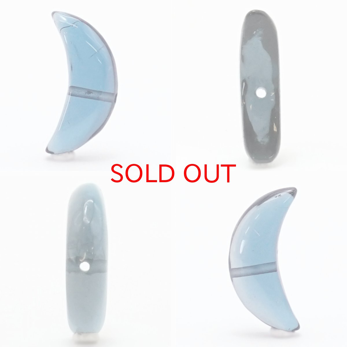 画像2: 【BLACK FRIDAY対象】 天然石 月型ビーズ ロンドンブルートパーズ 18×9mm ブラジル産 月型 横穴貫通 穴あき ビーズ 月 ムーン オリジナルアクセサリー ハンドメイド材料 【 一粒売り 】 (2)