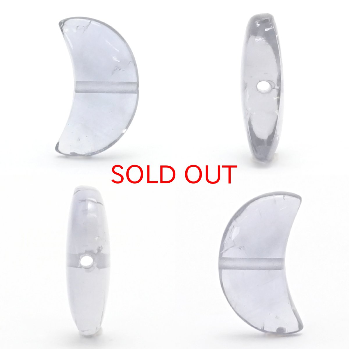 画像2: 天然石 月型ビーズ アイオライト 16×10mm ブラジル産 月型 横穴貫通 穴あき ビーズ 月 ムーン オリジナルアクセサリー ハンドメイド材料 【 一粒売り 】 (2)