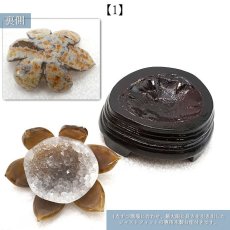 画像3: メノウ 蓮 ジオード ブラジル産 木製台座付き 【 一点物 】 agate  蓮の花ジオード 瑪瑙 めのう ジオード 金運 財運 浄化 置き物 浄化 台座付き お守り 天然石 パワーストーン カラーストーン (3)