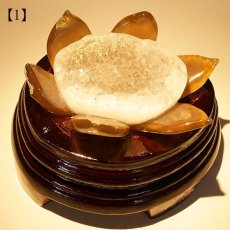 画像6: メノウ 蓮 ジオード ブラジル産 木製台座付き 【 一点物 】 agate  蓮の花ジオード 瑪瑙 めのう ジオード 金運 財運 浄化 置き物 浄化 台座付き お守り 天然石 パワーストーン カラーストーン (6)