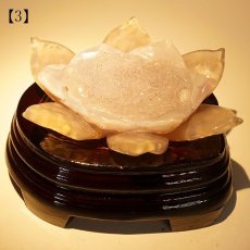 画像14: メノウ 蓮 ジオード ブラジル産 木製台座付き 【 一点物 】 agate  蓮の花ジオード 瑪瑙 めのう ジオード 金運 財運 浄化 置き物 浄化 台座付き お守り 天然石 パワーストーン カラーストーン (14)