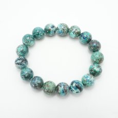 画像3: 【 一点物 】クリソコラ ブレスレット ペルー産 丸玉 12mm 12号 Chrysocolla 珪孔雀石 天然石 パワーストーン カラーストーン (3)