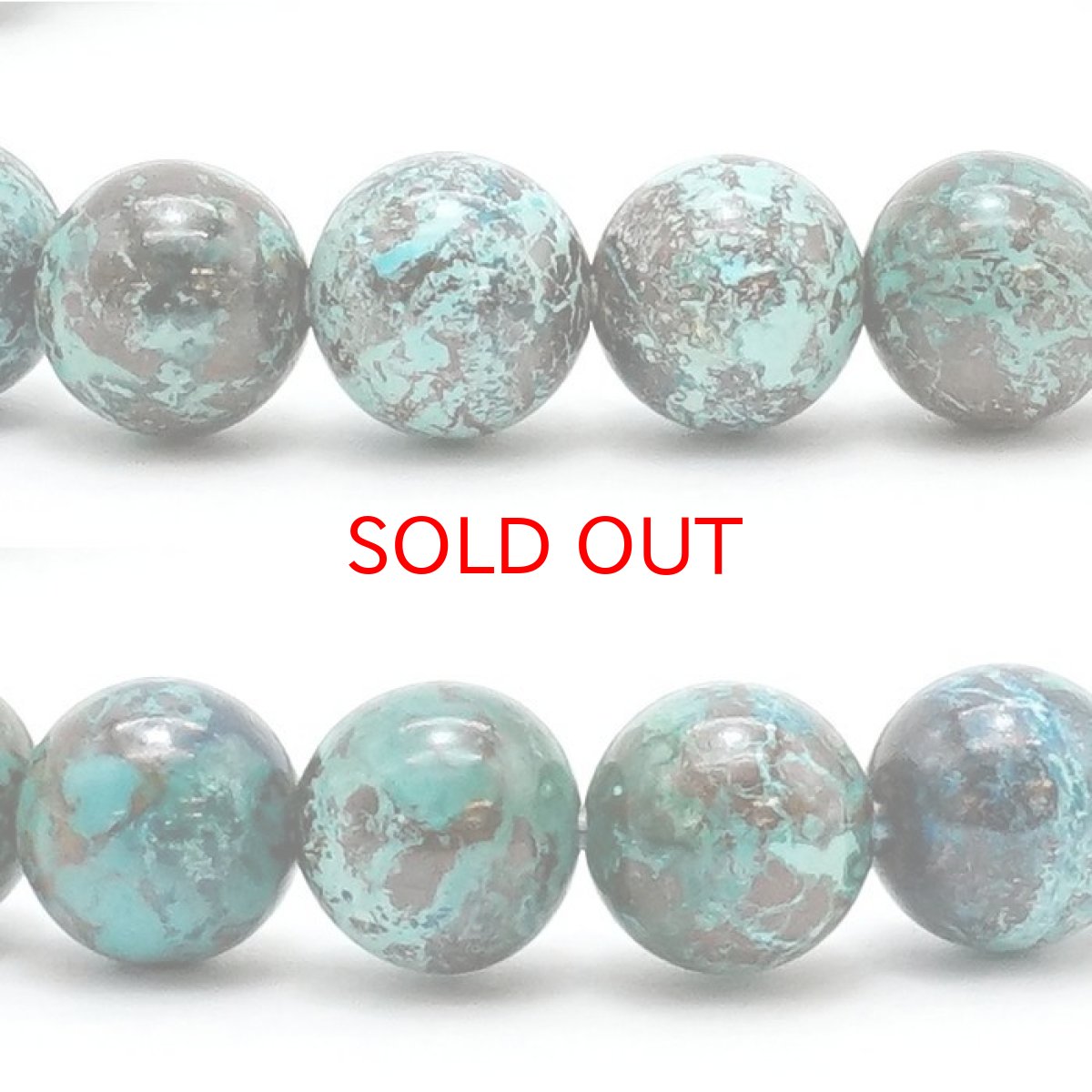 画像2: 【20%OFFセール】 【 一点物 】クリソコラ ブレスレット ペルー産 丸玉 7mm 7号 Chrysocolla 珪孔雀石 天然石 パワーストーン カラーストーン (2)
