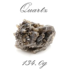 画像1: 【 一点もの 】 煙水晶 クラスター 134.0g 岐阜県・チンノ峠産 Quartz JapanCrystal 原石 裸石 スモーキークォーツ 稀少石 浄化 天然石 パワーストーン カラーストーン (1)