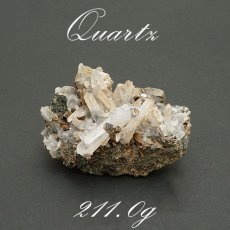 画像1: 【 一点もの 】 水晶 クラスター 211.0g 岐阜県・神岡鉱山円山抗産 Quartz JapanCrystal 原石 裸石 稀少石 浄化 天然石 パワーストーン カラーストーン (1)