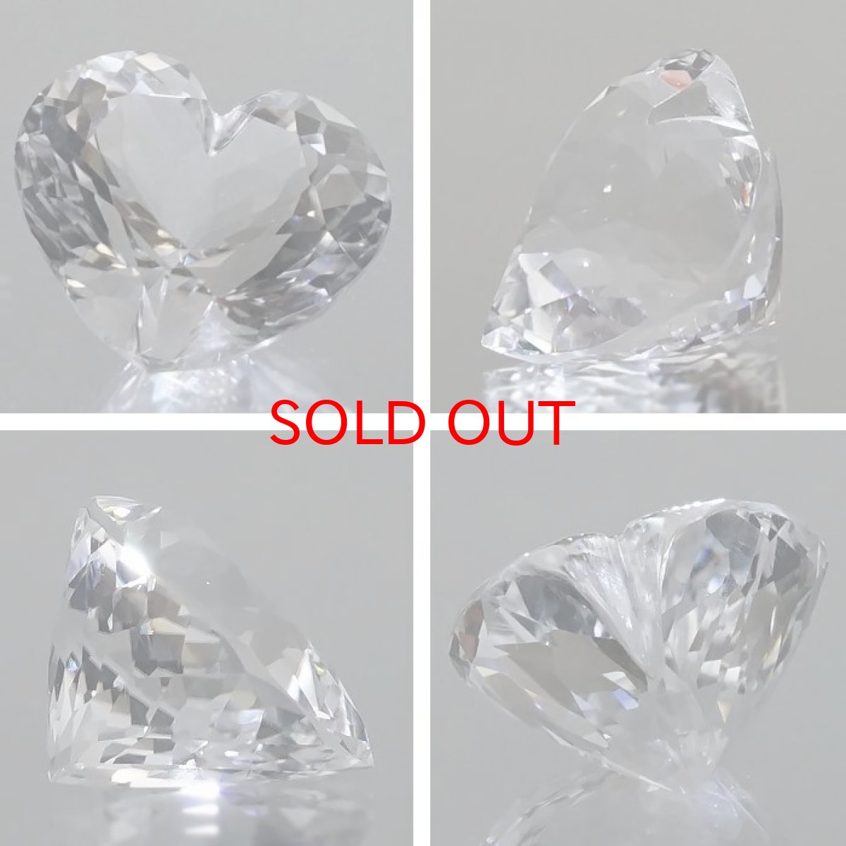 画像2: 【 国産天然石 】 山梨県産 乙女水晶 ルース 11.5ct ハートカット 水晶 【 一点もの 】 天然石 パワーストーン カラーストーン (2)