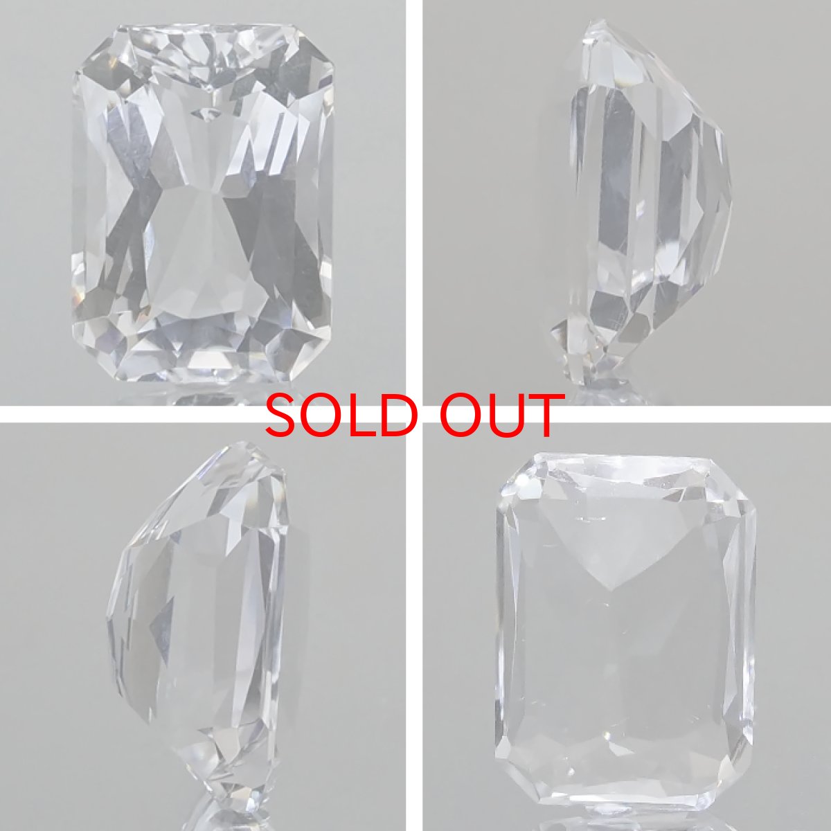 画像2: 【 国産天然石 】 山梨県産 乙女水晶 ルース 10.9ct スクエアカット 水晶 【 一点もの 】 天然石 パワーストーン カラーストーン (2)