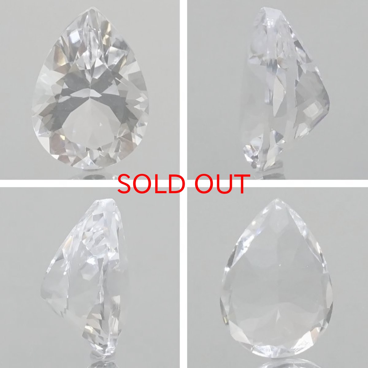 画像2: 【 国産天然石 】 山梨県産 乙女水晶 ルース 6.0ct ペアーシェイプカット 水晶 【 一点もの 】 天然石 パワーストーン カラーストーン (2)