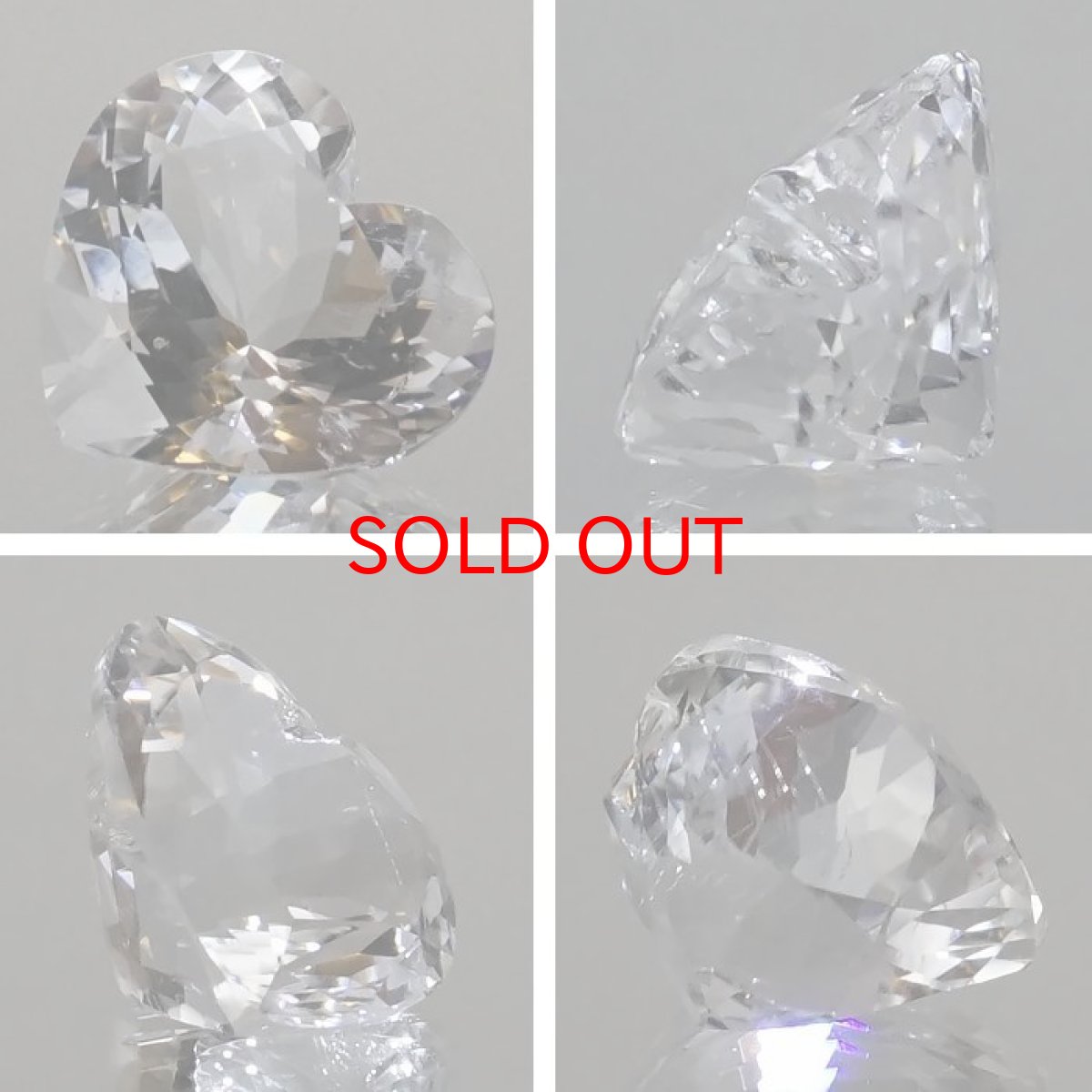 画像2: 【 国産天然石 】 山梨県産 水晶 ルース 7.8ct ハートカット 【 一点もの 】 天然石 パワーストーン カラーストーン (2)