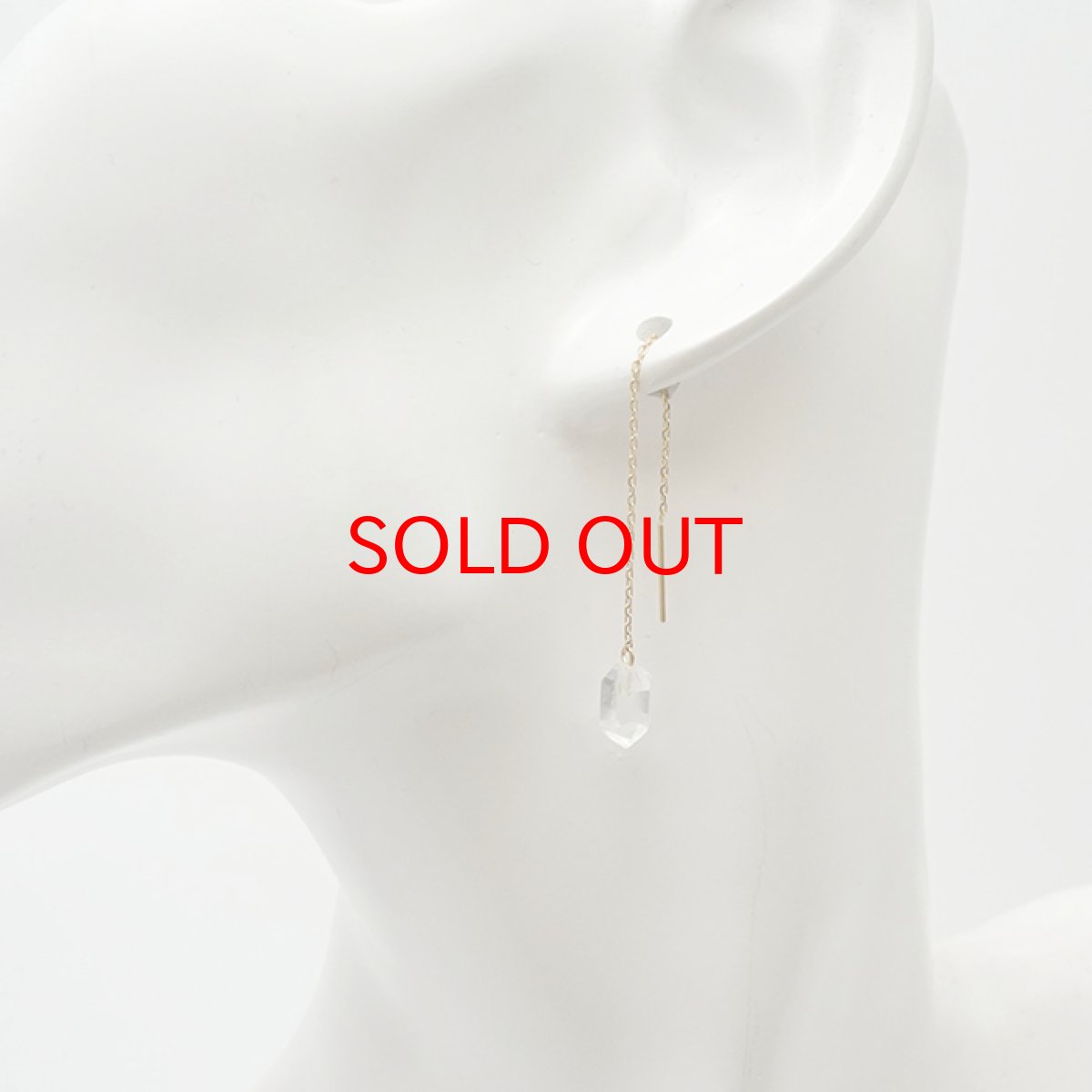 画像4: 【20%OFFセール】 【 一点もの 】 ハーキマーダイヤモンド アメリカンピアス K18 アメリカ産 ゴールド チェーンピアス ピアス ドリームクリスタル ダイヤモンド 水晶 出産御守り 稀少価値  日本製 天然石アクセサリー パワーストーン (4)