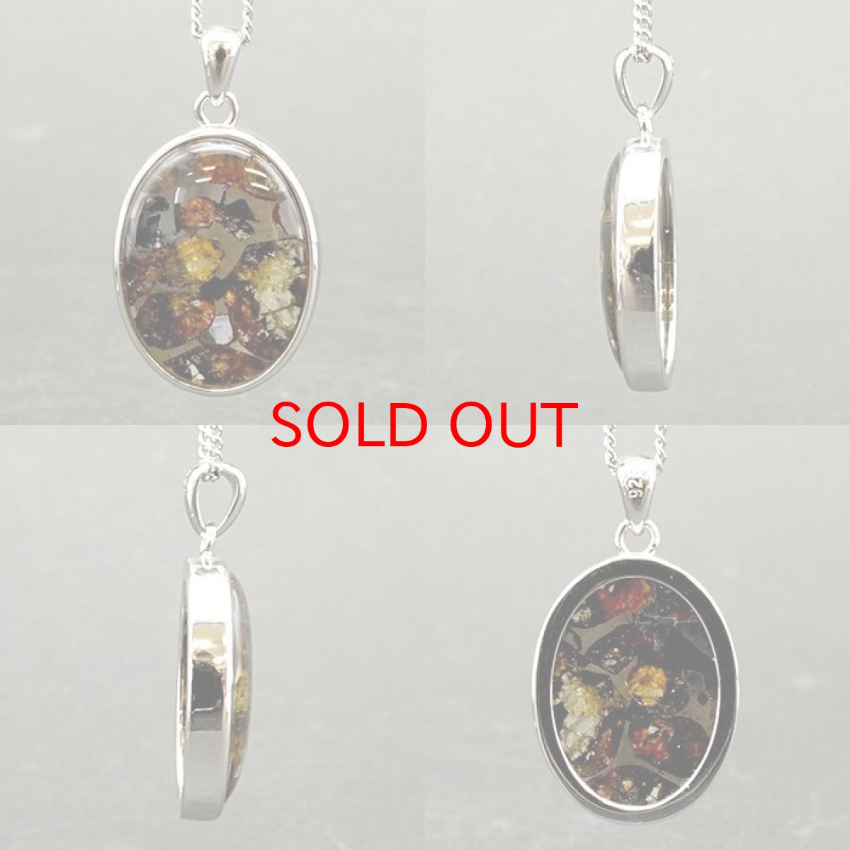 画像2: 【一点物】 パラサイト隕石 ペンダントトップ オーバル 5.2g SV925 シルバー meteorite Parasite カラーストーン (2)