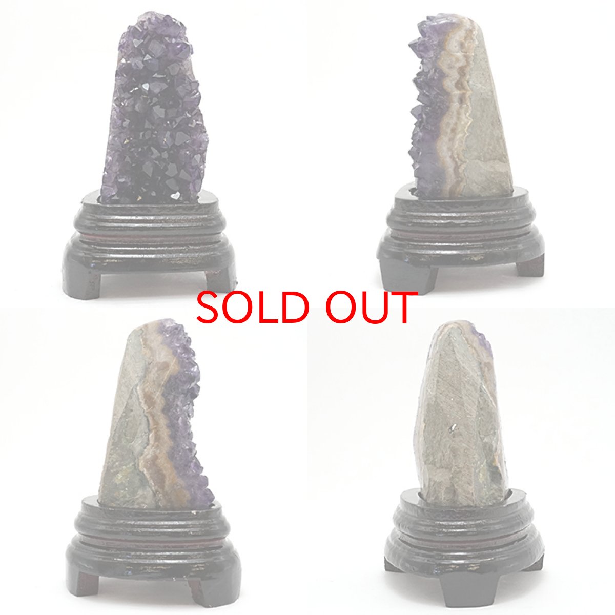 画像5: 【 一点物 】 アメジストクラスター 木製 台座付き 約336.4g ウルグアイ産 アメジスト 原石  2月誕生石 クラスター 天然石 パワーストーン 紫 パープル 紫水晶 amethyst 風水 置物 浄化 カラーストーン (5)