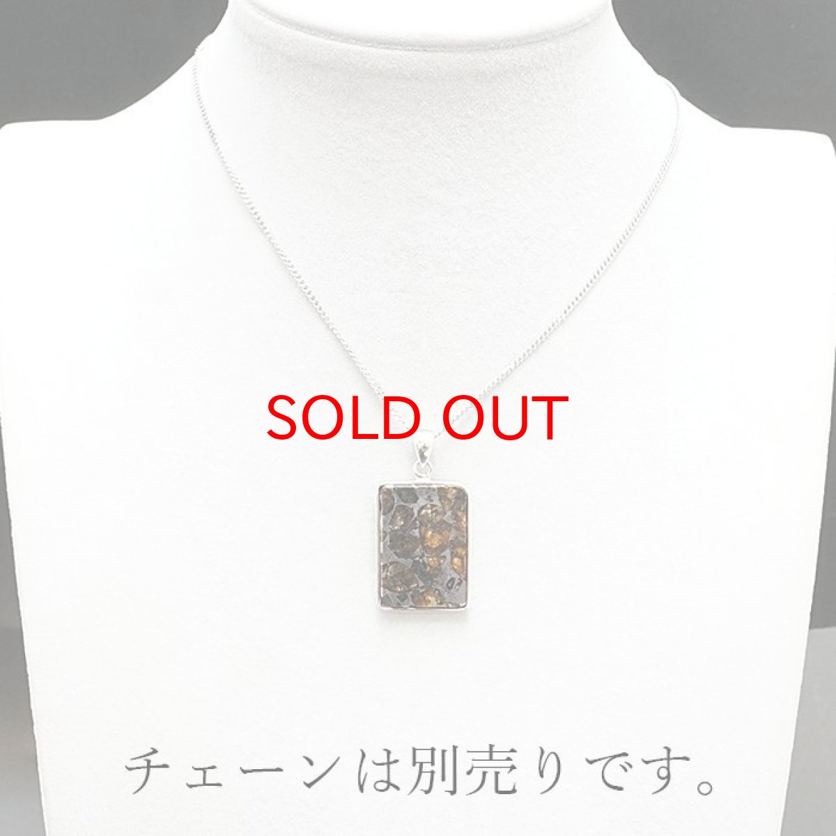 画像4: 【一点物】 パラサイト隕石 ペンダントトップ スクエア 6.9g SV925 シルバー meteorite Parasite カラーストーン (4)