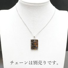 画像4: 【一点物】 パラサイト隕石 ペンダントトップ スクエア 6.9ｇ SV925 シルバー meteorite Parasite カラーストーン (4)