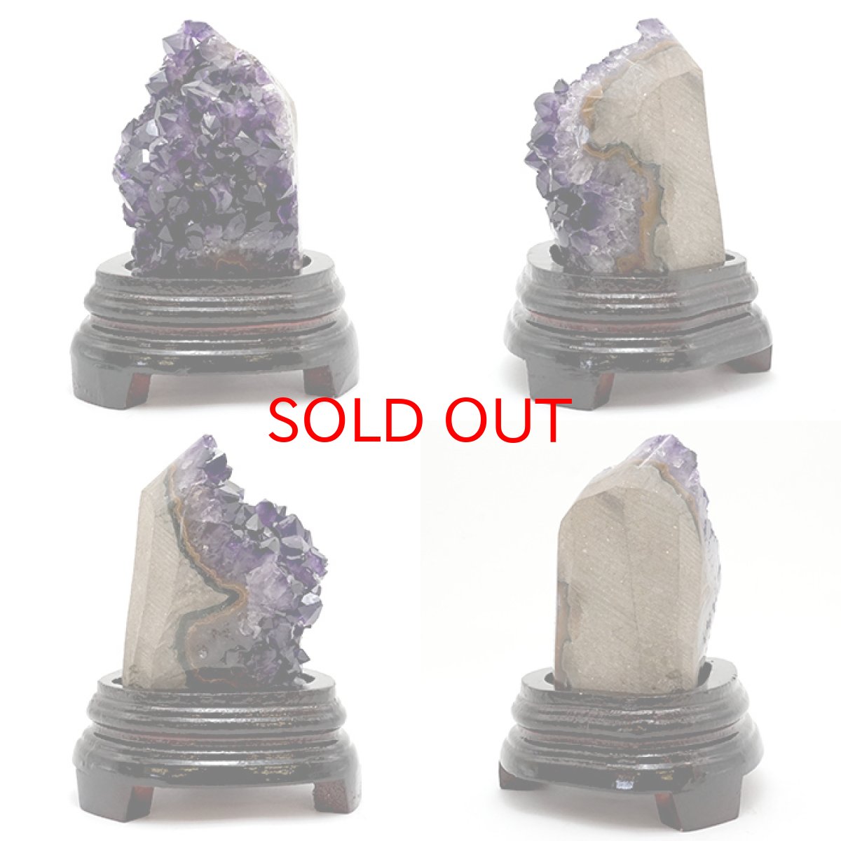 画像5: 【 一点物 】 アメジストクラスター 木製 台座付き 約597.2g ウルグアイ産 アメジスト 原石  2月誕生石 クラスター 天然石 パワーストーン 紫 パープル 紫水晶 amethyst 風水 置物 浄化 カラーストーン (5)