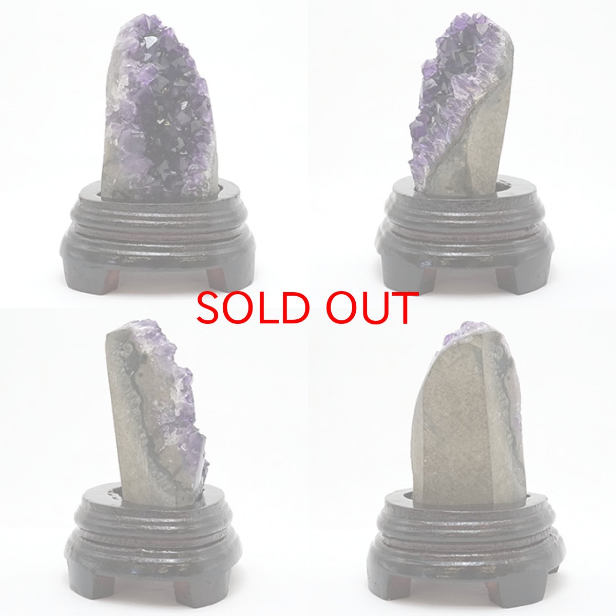 画像5: 【 一点物 】 アメジストクラスター 木製 台座付き 約360.8g ウルグアイ産 アメジスト 原石  2月誕生石 クラスター 天然石 パワーストーン 紫 パープル 紫水晶 amethyst 風水 置物 浄化 カラーストーン (5)