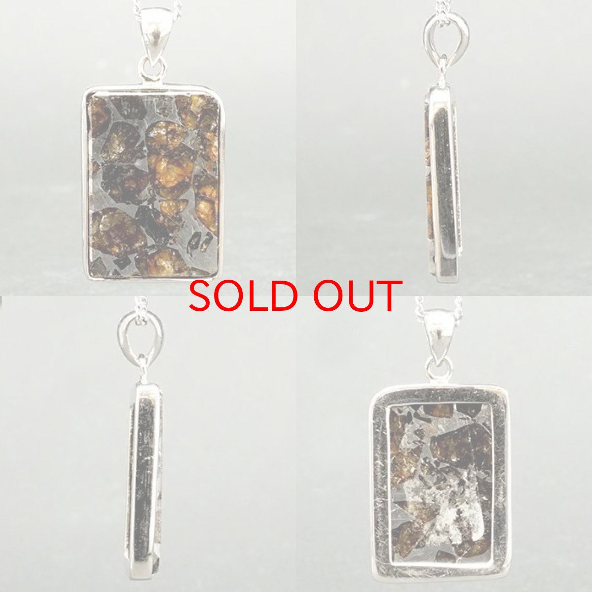 画像2: 【一点物】 パラサイト隕石 ペンダントトップ スクエア 6.9g SV925 シルバー meteorite Parasite カラーストーン (2)