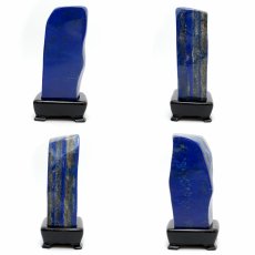 画像2: 【 一点もの 】 ラピスラズリ 原石 1.4kg アフガニスタン産 木製台座付き Lapis lazuli 9月 12月 誕生石 お守り 浄化 風水 置物 天然石 パワーストーン カラーストーン (2)