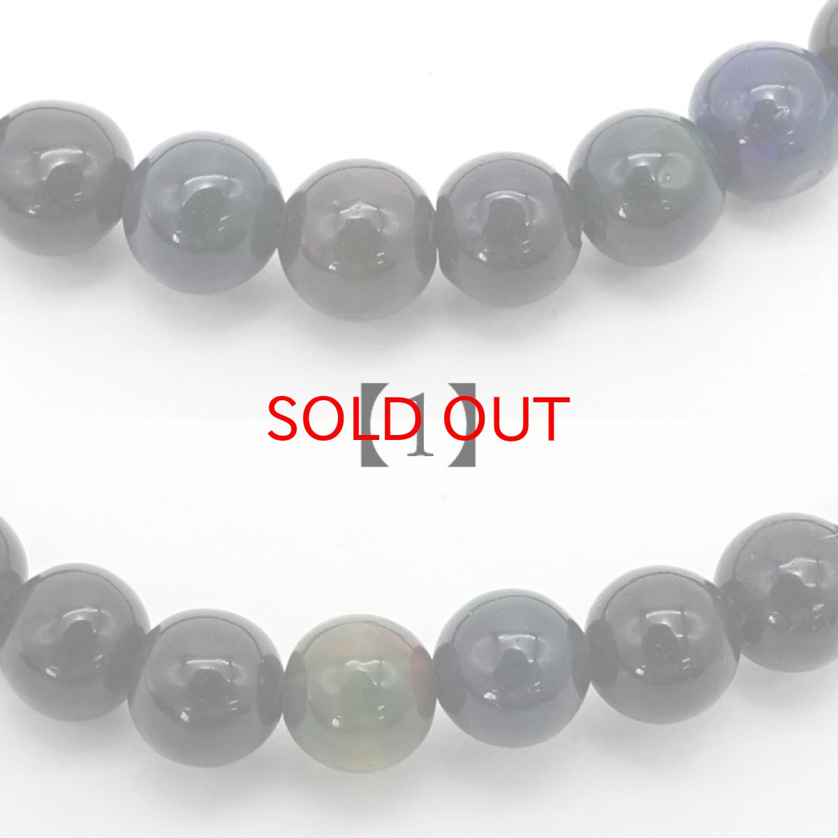 画像2: 【 一点もの 】 ブラックオパール ブレスレット 6mm エチオピア産 オパール Black opal ブレス 10月誕生石 天然石 パワーストーン カラーストーン (2)