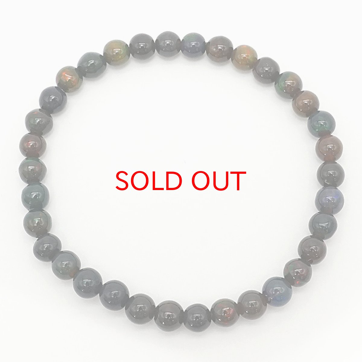 画像4: 【 一点もの 】 ブラックオパール ブレスレット 6mm エチオピア産 オパール Black opal ブレス 10月誕生石 天然石 パワーストーン カラーストーン (4)