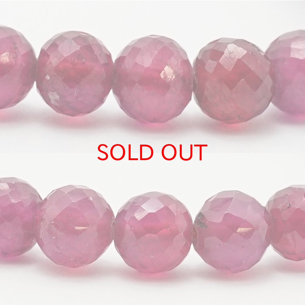 画像2: 【 一点もの 】ルビー カット ブレスレット Ruby ブレス 7mm ミャンマー産 【 7月誕生石 】 赤 ダークチェリー お守り 浄化 天然石 パワーストーン カラーストーン (2)