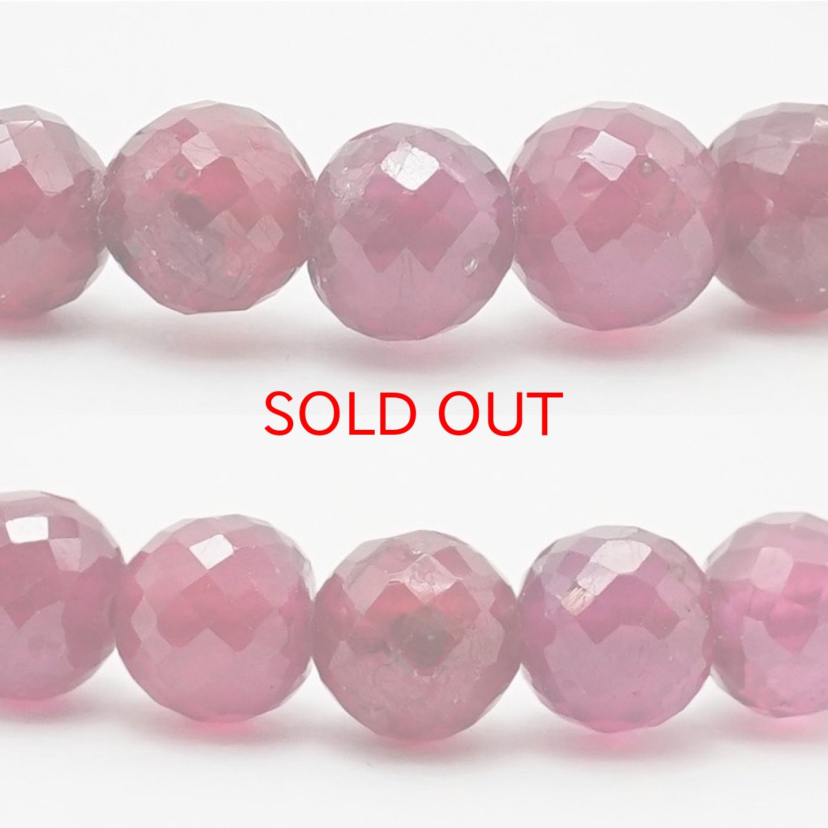 画像2: 【 一点もの 】ルビー カット ブレスレット Ruby ブレス 7mm ミャンマー産 【 7月誕生石 】 赤 ダークチェリー お守り 浄化 天然石 パワーストーン カラーストーン (2)