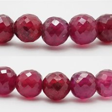 画像2: 【 一点もの 】ルビー カット ブレスレット Ruby ブレス 7mm ミャンマー産 【 7月誕生石 】 赤 ダークチェリー お守り 浄化 天然石 パワーストーン カラーストーン (2)