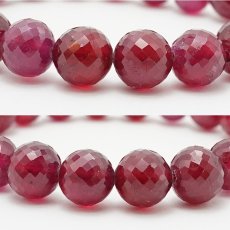 画像2: 【 一点もの 】ルビー カット ブレスレット Ruby ブレス 10mm ミャンマー産 【 7月誕生石 】 赤 ダークチェリー お守り 浄化 天然石 パワーストーン カラーストーン (2)