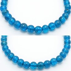 画像2: 【石の日SALE 14%OFF】 【 1点もの 】ネオンブルーアパタイト 5mmブレスレット マダガスカル産 天然石 パワーストーン カラーストーン (2)