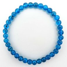 画像4: 【石の日SALE 14%OFF】 【 1点もの 】ネオンブルーアパタイト 5mmブレスレット マダガスカル産 天然石 パワーストーン カラーストーン (4)