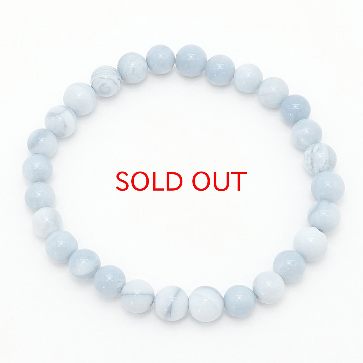 画像3: 【 1点もの 】 ブルーコモンオパール ブレスレット 7mm マダガスカル産 オパール ブルーオパール ブレス 丸玉 天然石 パワーストーン カラーストーン (3)