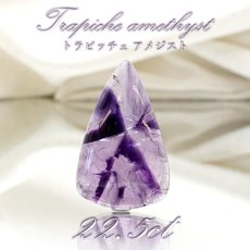 画像1: 【 一点物 】 トラピッチェアメジスト ルース 22.5ct インド産 三角形 Trapiche amethyst 二月誕生石 紫 パープル 天然石 パワーストーン カラーストーン (1)