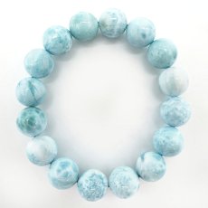 画像3: 【一点物】 ラリマー ブレスレット 13mm ドミニカ共和国産 Larimar ブルー・ペクトライト 天然石 パワーストーン カラーストーン (3)