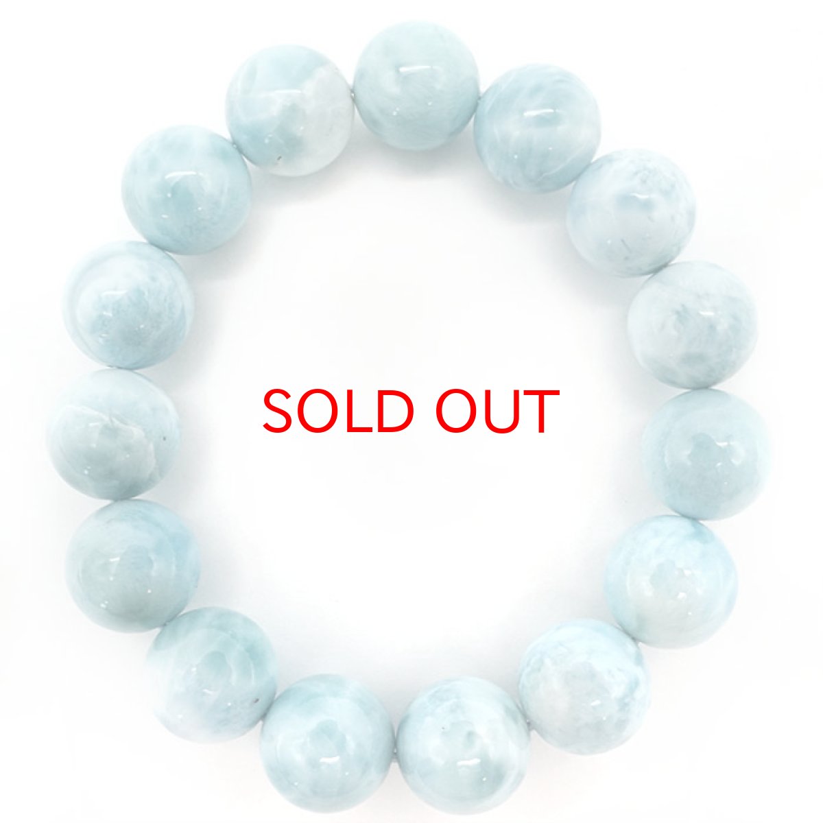 画像3: 【一点物】 ラリマー ブレスレット 14mm ドミニカ共和国産 Larimar ブルー・ペクトライト 天然石 パワーストーン カラーストーン (3)