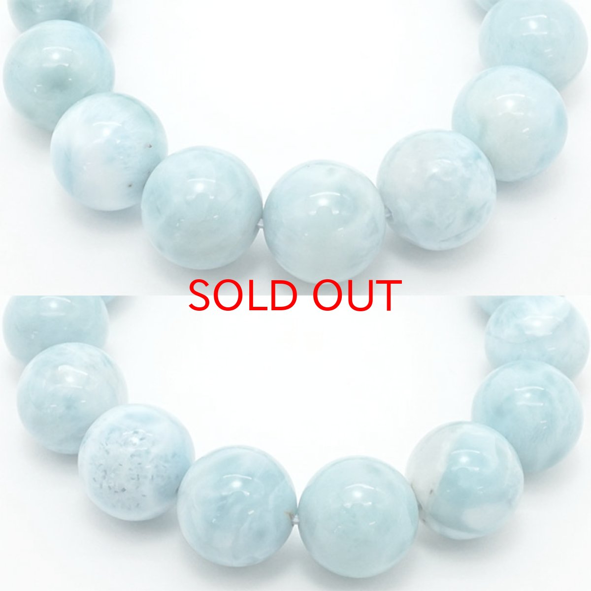 画像2: 【一点物】 ラリマー ブレスレット 14mm ドミニカ共和国産 Larimar ブルー・ペクトライト 天然石 パワーストーン カラーストーン (2)