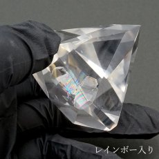 画像4: 【一点もの】 ハンドカット レインボー入り 天然水晶 アステロイド形 約80.7g ブラジル産 天然石 パワーストーン カラーストーン (4)