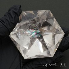 画像4: 【一点もの】 ハンドカット レインボー入り 天然水晶 アステロイド形 約116.4g ブラジル産 天然石 パワーストーン カラーストーン (4)