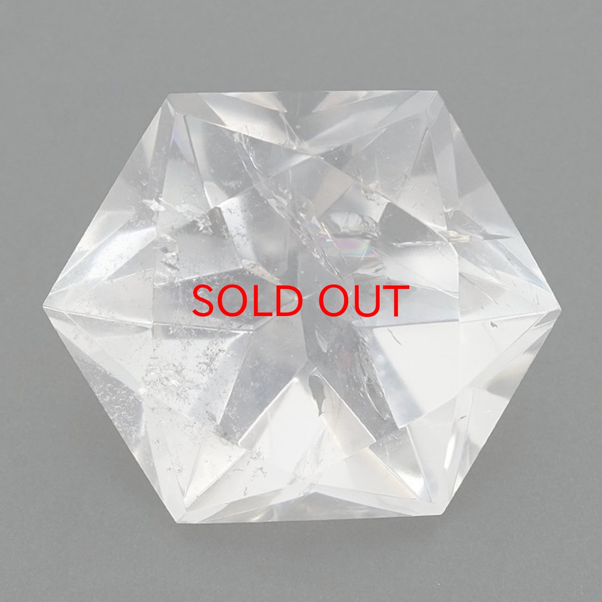 画像2: 【一点もの】 ハンドカット レインボー入り 天然水晶 アステロイド形 約113.9g ブラジル産 天然石 パワーストーン カラーストーン (2)