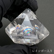 画像4: 【一点もの】 ハンドカット レインボー入り 天然水晶 アステロイド形 約76.6g ブラジル産 天然石 パワーストーン カラーストーン (4)