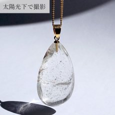 画像3: 【 一点物】 ガーデンクォーツ ペンダントトップ ブラジル産 ドロップ形 36×21mm ステンレス 庭園水晶 水晶 Garden Quaetz ゴールド 日本製 天然石 パワーストーン カラーストーン (3)