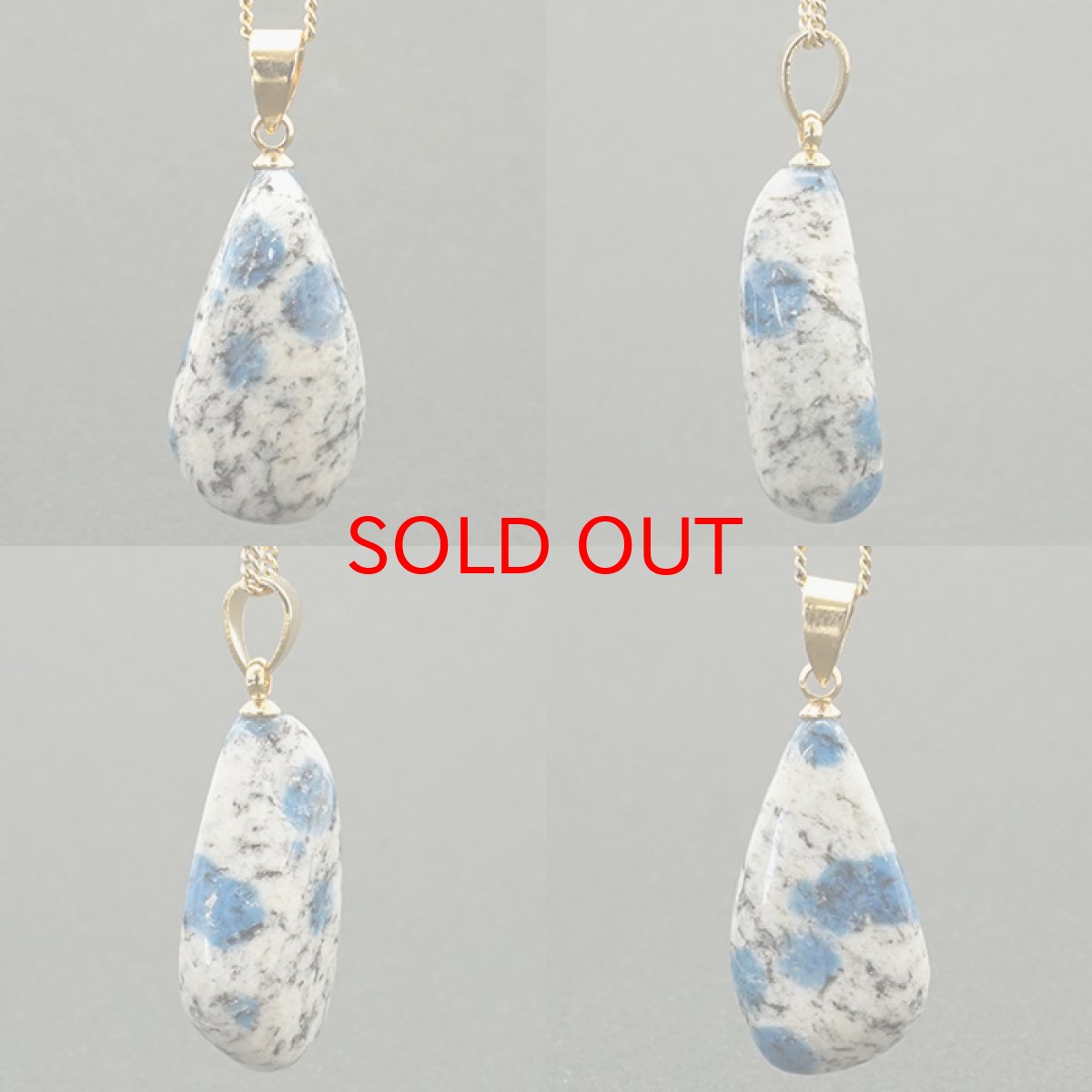 画像2: 【 一点物 】 K2ブルー ペンダントトップ パキスタン産 ステンレス ゴールド グラナイト アズライト カラコルム山脈 K2 日本製 天然石 パワーストーン カラーストーン (2)